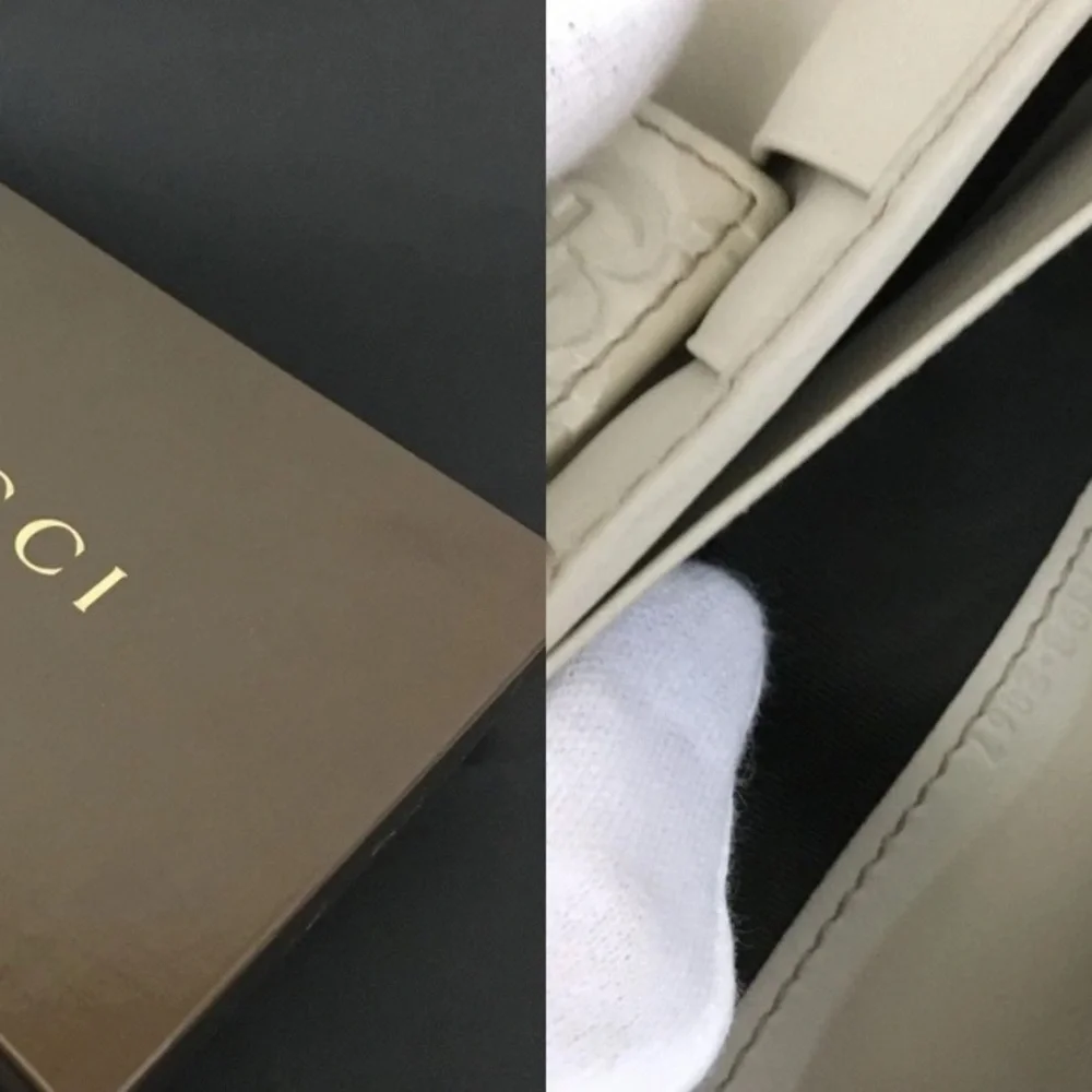 Gucci Cream Guccissima GG Embossed Long Wallet - Picture 8 of 11